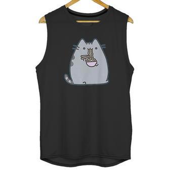 Pusheen The Cat Eating Noodles Juniors Unisex Tank Top | Favorety DE