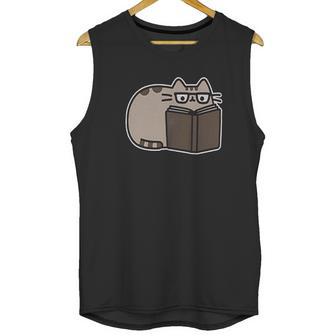 Pusheen The Cat Reading Juniors Unisex Tank Top | Favorety