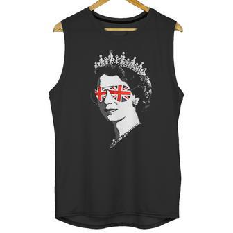 Queen Elizabeth Ii Sunglasses British Crown Union Jack Meme Unisex Tank Top | Favorety CA