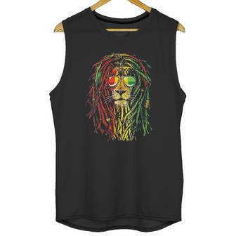 Rasta Reggae Lion Sunglass Art Gift For Rastafarian Lover Unisex Tank Top | Favorety CA