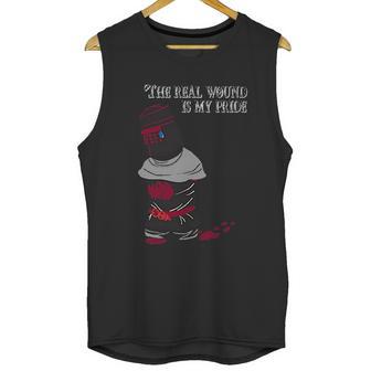 The Real Wound Is My Pride Funny Comedy Satire Black Knight Unisex Tank Top | Favorety DE