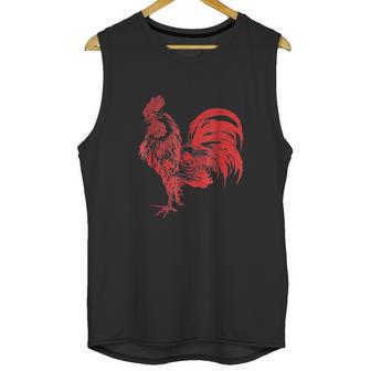 Red Rooster Cocky Vintage Rooster Unisex Tank Top | Favorety