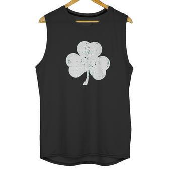 Retro Heather Green Distressed Shamrock Unisex Tank Top | Favorety