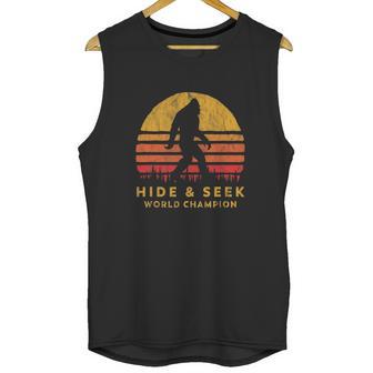 Retro Hide And Seek World Champ Bigfoot Sun Believe Unisex Tank Top | Favorety DE