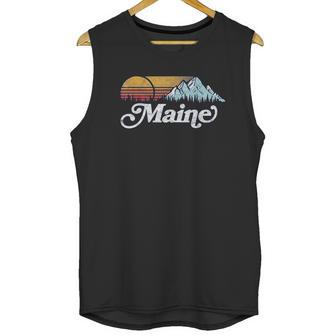 Retro Vibe Maine Vintage Mountains And Sun Unisex Tank Top | Favorety AU