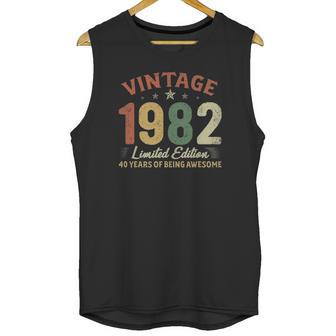 Retro Vintage 1982 40Th Birthday Decorations 40 Years Old Unisex Tank Top | Favorety