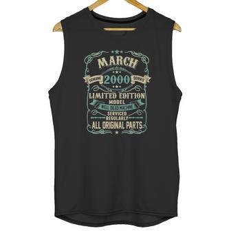 Retro Vintage Made In March 2000 22 Years Old Birthday Unisex Tank Top | Favorety