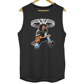 Rip Eddie Van Halen Playing Guitar Unisex Tank Top | Favorety AU