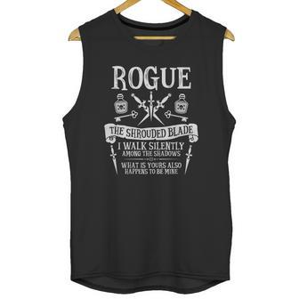 Rogue The Shrouded Blade - Dungeons & Dragons White Text Unisex Tank Top | Favorety AU