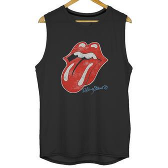 Rolling Stones The 89’ Distressed Print Tongue Unisex Tank Top | Favorety