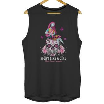 Sally Fight Like A Girl Breast Cancer Awareness Sugar Skull Shirt Unisex Tank Top | Favorety DE