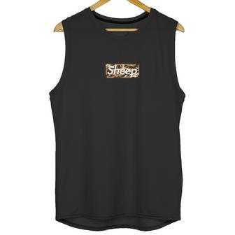 Sheep Brown Camo Box Logo Unisex Tank Top | Favorety AU