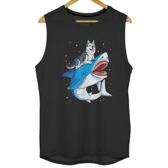 Siberian Husky Shark Jawsome Dog Lover Gifts Space Galaxy Unisex Tank Top | Favorety CA