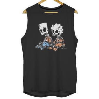 The Simpsons Bart And Lisa Skeletons Unisex Tank Top | Favorety UK