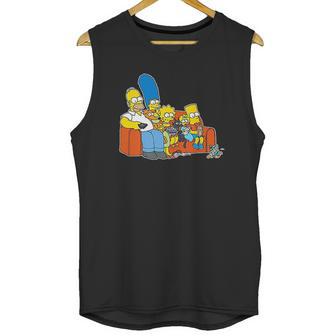 The Simpsons Homer Marge Maggie Bart Lisa Simpson Couch Unisex Tank Top | Favorety UK