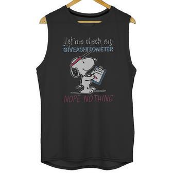 Snoopy Let Me Check My Giveashitometer Nope Nothing Unisex Tank Top | Favorety CA