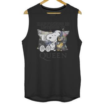 Snoopy And Woodstock Happiness Is Listening To Queen T-Shirt Unisex Tank Top | Favorety CA