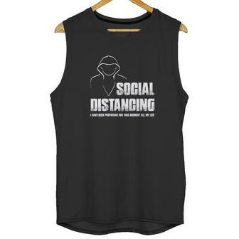 Social Distancing And Chill Introvert Gift Unisex Tank Top | Favorety