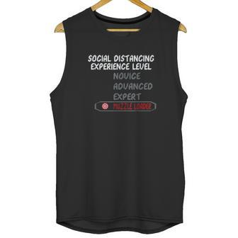 Social Distancing Experience Level Unisex Tank Top | Favorety