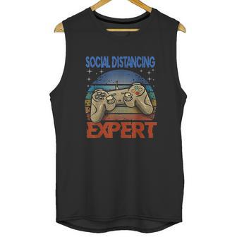 Social Distancing Expert Gaming Video Gamer Unisex Tank Top | Favorety