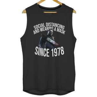 Social Distancing And Wearing A Mask Since Graphic Design Printed Casual Daily Basic Unisex Tank Top | Favorety UK