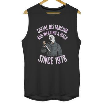 Social Distancing And Wearing A Mask In Public Since Graphic Design Printed Casual Daily Basic Unisex Tank Top | Favorety DE