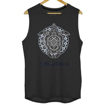 Southern Charm Collection Turtle Print On A Blue Unisex Tank Top | Favorety UK