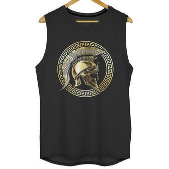 Spartan Helmet Gold Gladiator Sparta Greek Gym Workout Unisex Tank Top | Favorety AU