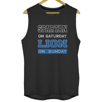 Spartan On Saturday Lion On Sunday Unisex Tank Top | Favorety