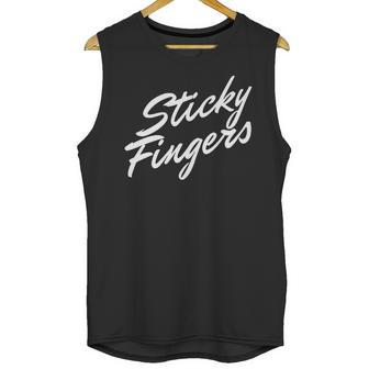 Sticky Fingers Band Logo White Unisex Tank Top | Favorety