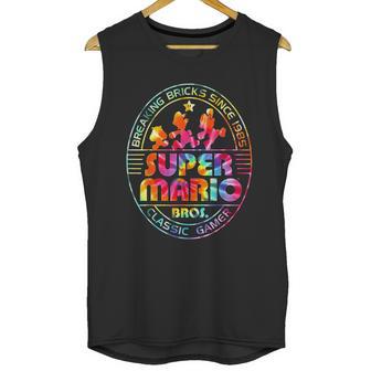 Super Mario Brick Break 85 Tie Dye Logo Graphic Unisex Tank Top | Favorety UK