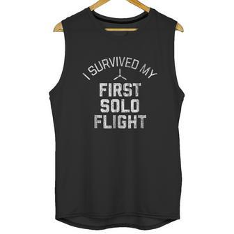 I Survived My First Solo Flight Funny New Pilot Unisex Tank Top | Favorety AU