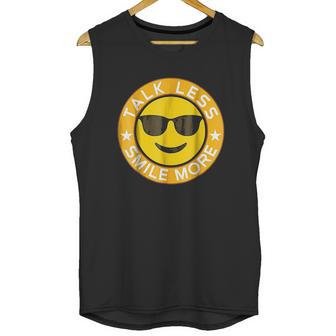 Talk Less Smile More Hamilton Yellow Emoji Smile Unisex Tank Top | Favorety