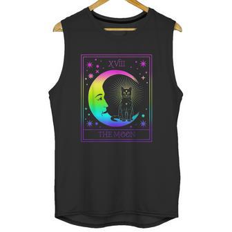 Tarot Card Crescent Moon And Cat Pastel Goth Unisex Tank Top | Favorety DE