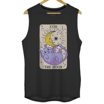 Tarot Card The Moon Xviii Kawaii Goth Pastel Cat Mystical Unisex Tank Top | Favorety DE