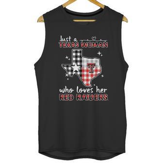 Texas Tech Red Raiders Woman Checkered Pattern State Map Unisex Tank Top | Favorety CA