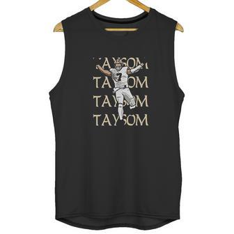 Tobin Clothing Black New Orleans Taysom Text Pic Unisex Tank Top | Favorety DE