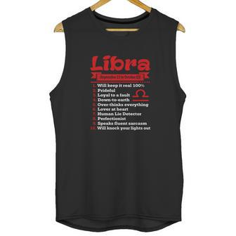 Top Ten Signs To Spot True Libra Red Color Unisex Tank Top | Favorety AU