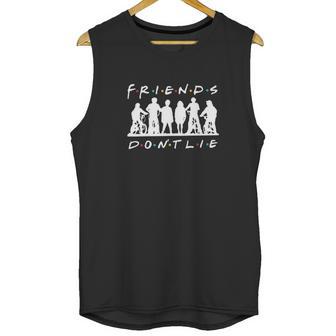 Tv Show Hawkins Middle School Stuck In The Upside Down Friends Dont Lie Unisex Tank Top | Favorety UK