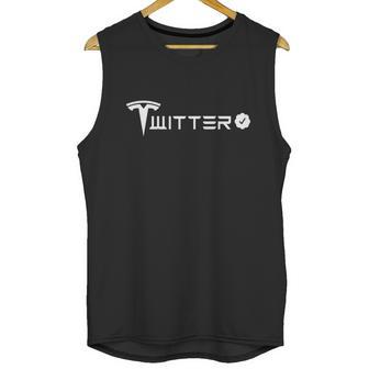 Twitter And Tesla Combined Logo Unisex Tank Top | Favorety CA