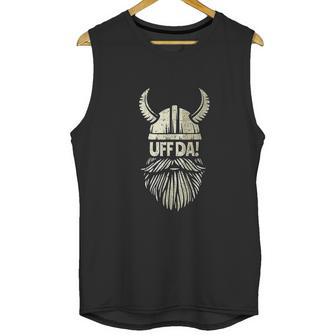 Uff Da Norwegian Quote Scandinavian Viking Helmet Beard Man Unisex Tank Top | Favorety DE