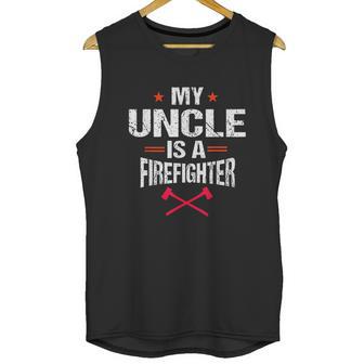 My Uncle Is A Firefighter Vintage Thin Red Line Nephew Gift Unisex Tank Top | Favorety UK