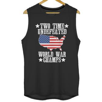 Undefeated Two 2 Time World War Champs Champions Usa Unisex Tank Top | Favorety AU