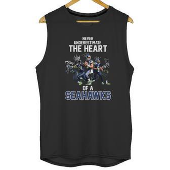 Never Underestimate The Heart Of A Seattle Seahawk Signatures Shirt Unisex Tank Top | Favorety UK