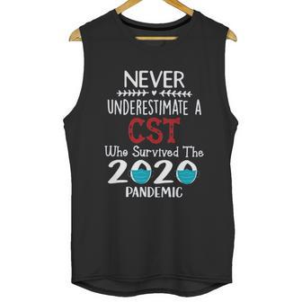 Never Underestimate Who Survived The Pandemic Cst Unisex Tank Top | Favorety CA