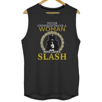 Never Underestimate A Woman Love Slash Unisex Tank Top | Favorety AU