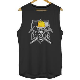 Union Laborer Construction Skull And Sledge Hammers Unisex Tank Top | Favorety