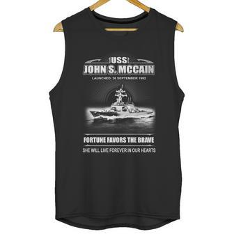 Uss John S Mccain Fortune Favors The Brave She Will Live Forever Our Hearts Unisex Tank Top | Favorety DE