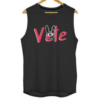 Vete One Eye Trap Bunny Silhouette Bad Doodle Gift Unisex Tank Top | Favorety CA