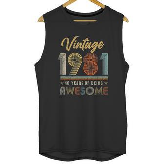 Vintage 1981 41 Years Of Being Awesome 41St Birthday Gifts Unisex Tank Top | Favorety CA